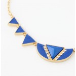 Cobalt Blue Geo Enamel Triads Necklace
